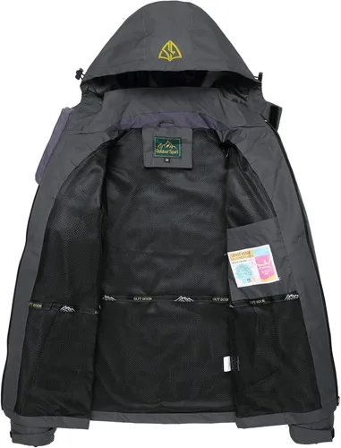 Miniatura 3 de GIISAM Chaqueta impermeable y a prueba de viento para hombre, ligera, con capucha, chaqueta deportiva de montaña para hombre, cortavientos