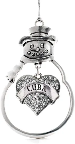 Miniatura 56 de Colgante de plata con diseño de Detroit con forma de corazón y muñeco de nieve con circonitas cúbicas
