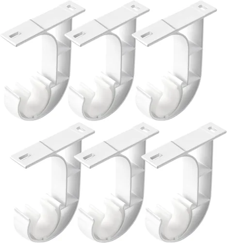 Miniatura 11 de Paquete de 4 soportes para barra de cortina de techo, soportes resistentes para cortineros, ganchos para barra de cortina de techo, soportes