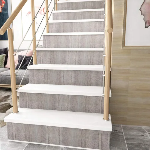 Miniatura 8 de VEELIKE Papel tapiz de madera gris de 15.7 x 118 pulgadas, papel tapiz bohemio extraíble, impermeable, grueso, patrón geométrico para muebles