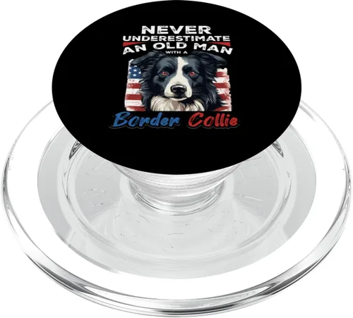 Miniatura 7 de Border Collie Dog - Never Underestimate an Old Man with a PopSockets Adhesive PopGrip