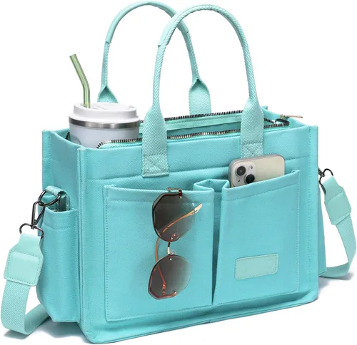 Miniatura 10 de Bolso de lona para mujer, bolsos cruzados para mujer, bolsos de trabajo para computadora portátil, bolso grande de mano para enfermera o profesora