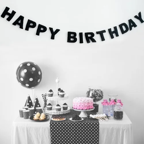 Miniatura 6 de Meygajoe - Cartel de feliz cumpleaños de fieltro preencordado, guirnalda reutilizable, decoración de pancarta de cumpleaños, letrero personalizado