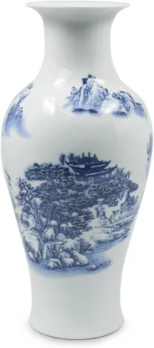 Miniatura 8 de Dahlia Famille - Florero de rosa, hecho a mano, porcelana china, pájaros en peonía, forma de botella china de 8.5 pulgadas