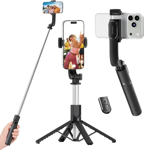 Miniatura 9 de ORICO Trípode portátil de aluminio para selfies, mini trípode de 26 pulgadas para iPhone, soporte extensible con control remoto inalámbrico