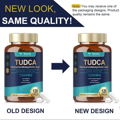 Miniatura 9 de Totaria TUDCA - Sales biliares de 1200 mg (ácido tauroursodesoxicólico), 120 cápsulas, suplementos hepáticos TUDCA puros ultra fuertes, limpieza