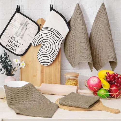 Miniatura 224 de Homaxy Trapos de cocina de 100% algodón, tejido de punto gofre, ultrasuaves, absorbentes y de secado rápido, 12 x 12 pulgadas, paquete de 6, blanco