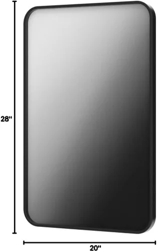 Miniatura 10 de Brightify Espejo de baño negro para pared, espejo rectangular de metal negro de 20 x 28 pulgadas, espejo moderno montado en la pared para baño