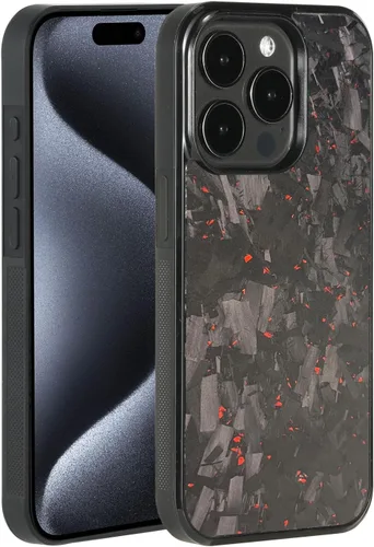Miniatura 19 de Grip Series - Funda para iPhone 15 con fibra de carbono forjada real, diseño de bordes agarres, compatible con carga inalámbrica, compatible