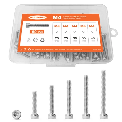 Miniatura 29 de Tornillos de cabeza hexagonal M3 x 0.157 in, 0.236 in, 0.315 in, 0.394 in, 0.472 in, acero inoxidable 304, máquina métrica totalmente roscada