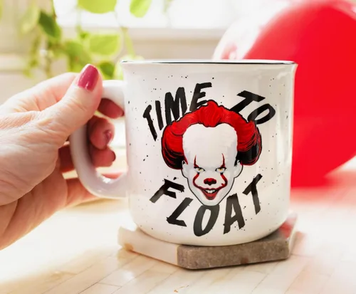 Miniatura 5 de Silver Buffalo IT Pennywise Clown "Time to Float" - Taza de cerámica para caravana, 20 onzas