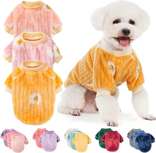 Miniatura 24 de FabriCastle Suéter pequeño para perro, paquete de 3 ropa para perros y gatos, chaquetas suaves y cálidas para perros pequeños, niños y niñas