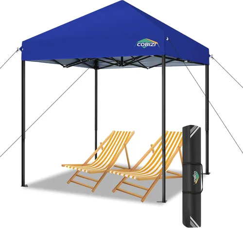 Miniatura 205 de COBIZI Tienda de campaña desplegable de 6.6 x 6.6 pies, toldo resistente, fácil de instalar, impermeable, para exteriores, fiestas, playa, jardín
