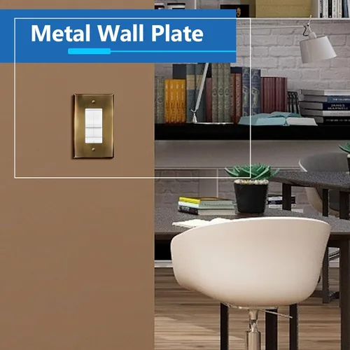 Miniatura 2 de LIDER Placa decorativa de pared de metal para interruptor o receptáculo, cubierta de salida de acero inoxidable, resistente a la corrosión