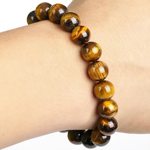 Miniatura 16 de Tigers Eye Protection Handmade Bracelet Best Present For Men Women Attract Wealth Chakra Feng Shui Stretchy Beaded Bracelets Lucky Friendship