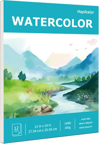 Miniatura 22 de Hapikalor Bloc de Papel de Acuarela, Papel de Acuarela de 9"x12", Libro de Papel de Dibujo y Pintura de Artista de 140lb/300gsm, Suministros de Arte