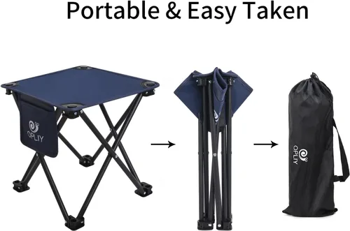Miniatura 4 de Opliy Taburete de campamento, silla pequeña plegable, portátil, para campamento, pesca, senderismo, jardinería y playa, asiento de campamento