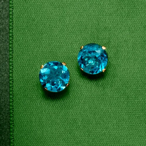 Miniatura 5 de Ross-Simons Aretes Martini con topacio azul Londres de 4,50 qt t en oro amarillo de 14 quilates, Gema, Topacio