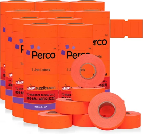 Miniatura 31 de Etiquetas azules Perco de 1 línea - 8 rollos, 1 funda, 8,000 etiquetas en blanco para pistolas de precio y fecha de 1 línea Perco - Fabricadas