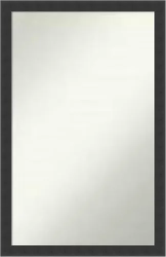 Miniatura 195 de Amanti Art Espejo de baño negro para sobre fregadero, 22 x 22 pulgadas, espejo de tocador cuadrado estrecho negro Avon, marco de madera casual
