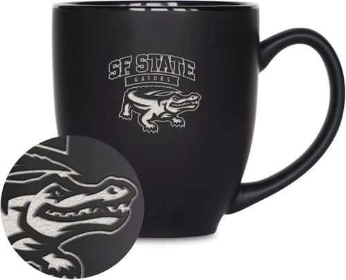 Miniatura 86 de Rico Industries - Taza de cerámica mate negra con grabado láser estándar de 15oz para NCAA (escuelas T & U) - Para bebidas calientes o frías