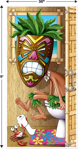 Miniatura 3 de Tiki Man - Cubierta para puerta de baño, accesorio de fiesta (1 unidad) (1/paquete)