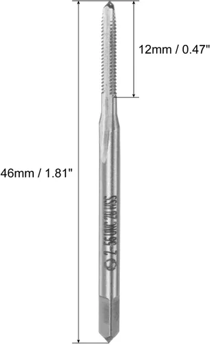 Miniatura 2 de uxcell Macho de la máquina #2-56 UNC Rosca 2B Clase 3 Flautas Tornillo de acero de alta velocidad roscado herramienta de roscar 5pcs