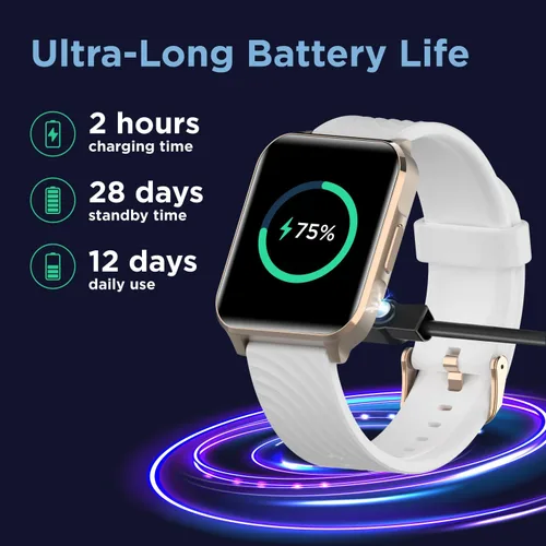 Miniatura 3 de Motorola Moto Watch 70 - Reloj inteligente Bluetooth de salud y fitness para uso diario, funciones avanzadas de salud, hasta 10 días de duración