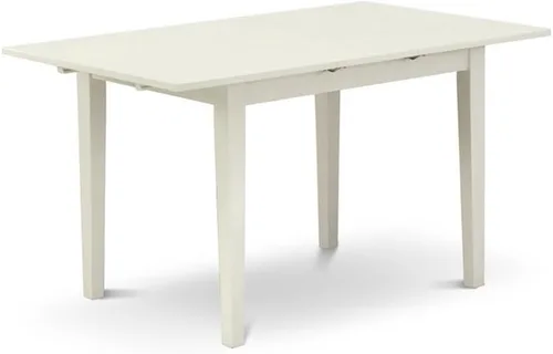 East West Furniture NFT-LWH-T Norfolk - Mesa de comedor rectangular con hojas de mariposa, 32 x 54 pulgadas, color blanco lino