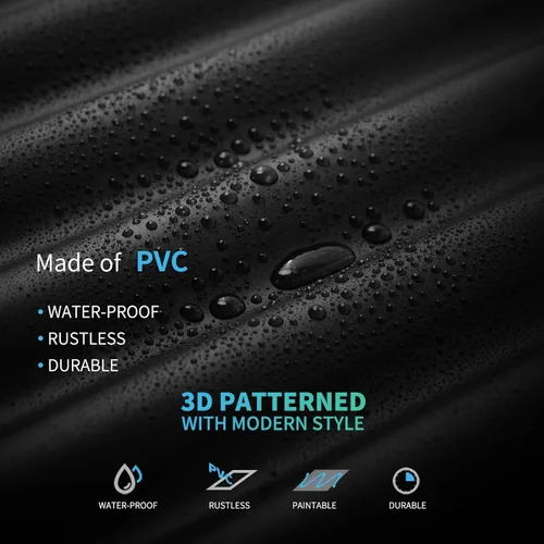 Miniatura 4 de Art3d - Paneles de techo colgante de 2x4 pies en negro, diseño semi-cilíndrico de 12 hojas, paneles de pared 3D para decoración interior de pared