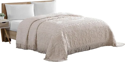 Miniatura 24 de Beatrice Home Fashions Colcha de Chenilla con Medallón, Full, Blanco