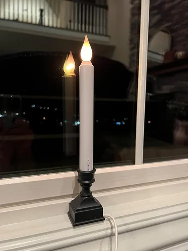 Miniatura 7 de 612 Vermont VT-1270A-4 - Velas eléctricas LED para ventana con punto caliente brillante, sensor del atardecer al amanecer, llama parpadeante