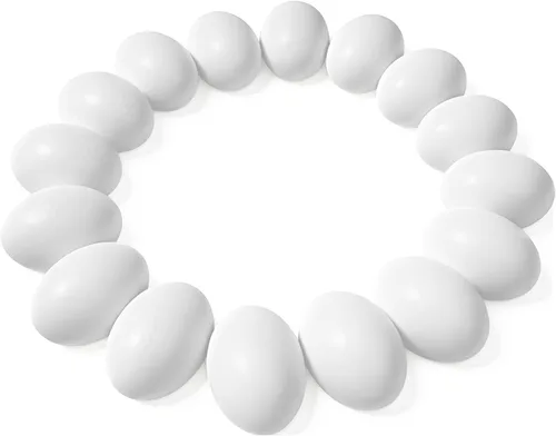 Huevos de Pascua de 18 piezas, huevos de madera blancos, huevos decorativos lisos de tamaño real para niños, pintura de Pascua DIY tu propia