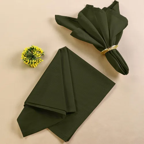 Miniatura 8 de Utopia Kitchen Servilletas de tela color oliva, 12 unidades, 18 x 18 pulgadas, mezcla de algodón absorbente, lavables y reutilizables, para cenas
