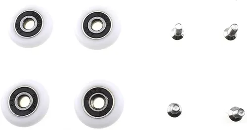 Miniatura 11 de Hahiyo Ruedas para puerta de ducha de latón de 0.787 in de diámetro con tornillos de acero inoxidable, rodillos de nailon duradero, rodamientos