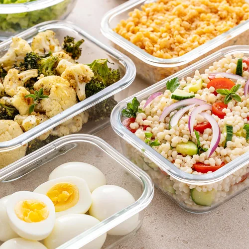 Miniatura 7 de Freshware Contenedores de almacenamiento de vidrio con tapas, 24 piezas, 12 recipientes con 12 tapas, recipiente de vidrio para preparación