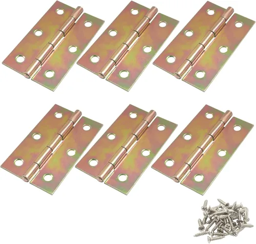 Miniatura 17 de Murtenze Paquete de 12 Bisagras de Puerta de 2.5 Pulgadas, Bisagras de Armario, Bisagras de Bronce Rojo, Bisagras de Cojinete de Bola, Bisagras