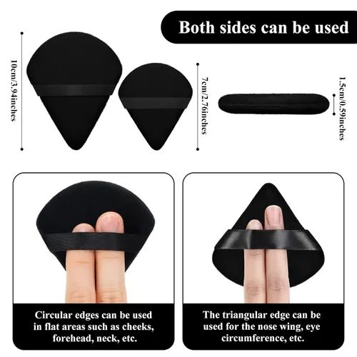 Miniatura 2 de Esponja para polvo de cara con forma de triángulo, 12 piezas, para polvo suelto, suave, base cosmética, esponja mineral para productos en polvo