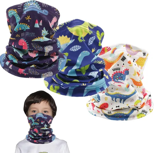 Miniatura 8 de Máscara de esquí para niños, calentador de cuello de forro polar, cubierta facial de invierno, bufanda, pasamontañas para niños y niñas de 3 a 14