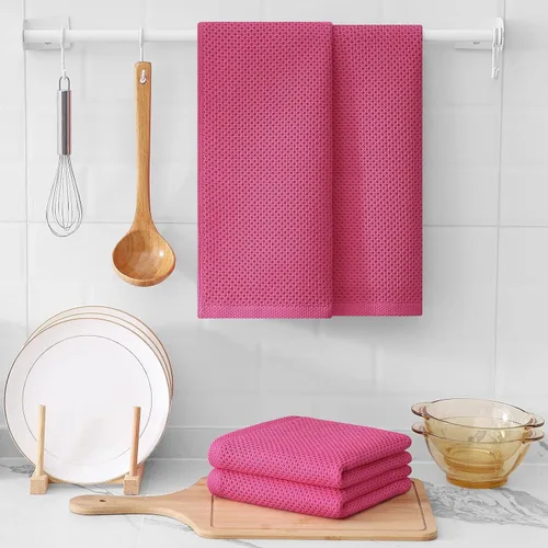 Miniatura 196 de Kitinjoy - Paños de cocina de 100 % algodón, tela de tejido gofrado, paño de limpieza ultrasuave, absorbente y de secado rápido. Beige
