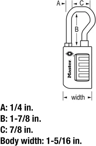 Miniatura 8 de Master Lock Candado, establece tu propia combinación de candado para equipaje aceptado por la TSA, 1-5/16 pulgadas de ancho, 4696D, negro
