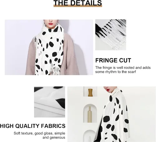 Miniatura 2 de Chales y envolturas para mujer, con estampado dálmata, cómodo, bufanda larga, bufandas cálidas de invierno