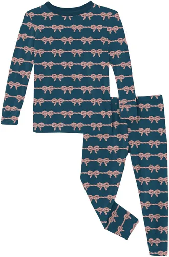 Miniatura 9 de KicKee Pants Conjunto de pijama de manga larga con estampado de piezas