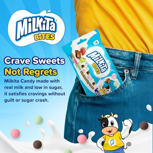 Miniatura 6 de Milkita Bites - Caramelos de leche – Dulces saludables bajos en azúcar con leche real para niños y adultos – Tamaño de bocado, caramelo sin gluten