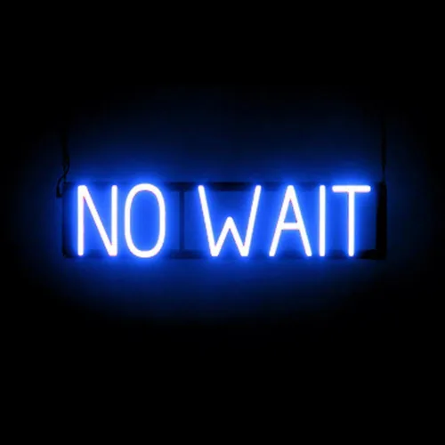 Miniatura 12 de SpellBrite Letrero con texto en inglés "WALK INS WELCOME", con aspecto de neón, fuente de luz LED azul, 29.8 x 15.0 pulgadas