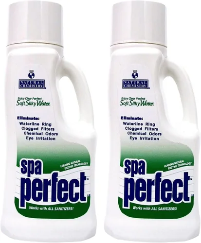 Miniatura 5 de Natural Chemistry Spa Perfect, 1 litro, hace que el agua se sienta suave y sedosa, elimina el anillo de la línea de flotación, los filtros