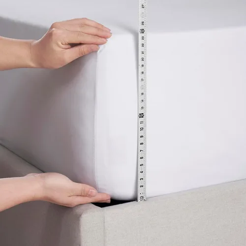 Miniatura 4 de Nestl Sábana bajera ajustable blanca de bolsillo extra profundo para niños, sábana bajera de lujo tamaño individual que solo se adapta fácilmente a