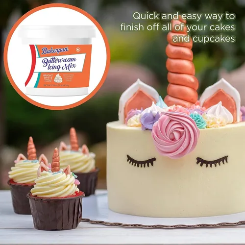 Miniatura 4 de Bakerpan Glaseado de crema de mantequilla para decoración de pasteles, mezcla de glaseado de crema de mantequilla para cupcakes y pasteles, mezcla
