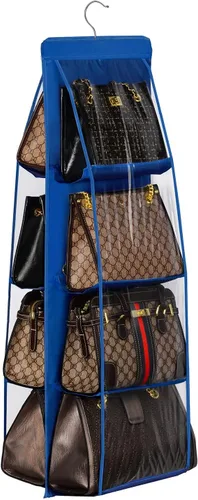 Lirex Organizador de bolso colgante para armario, organizador de almacenamiento de 8 bolsillos, organizador de tela Oxford para armario familiar,