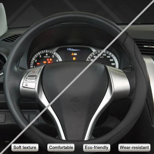 Miniatura 6 de West Llama - Funda personalizada para volante de automóvil para Nissan (Negro-Tamaño estándar)